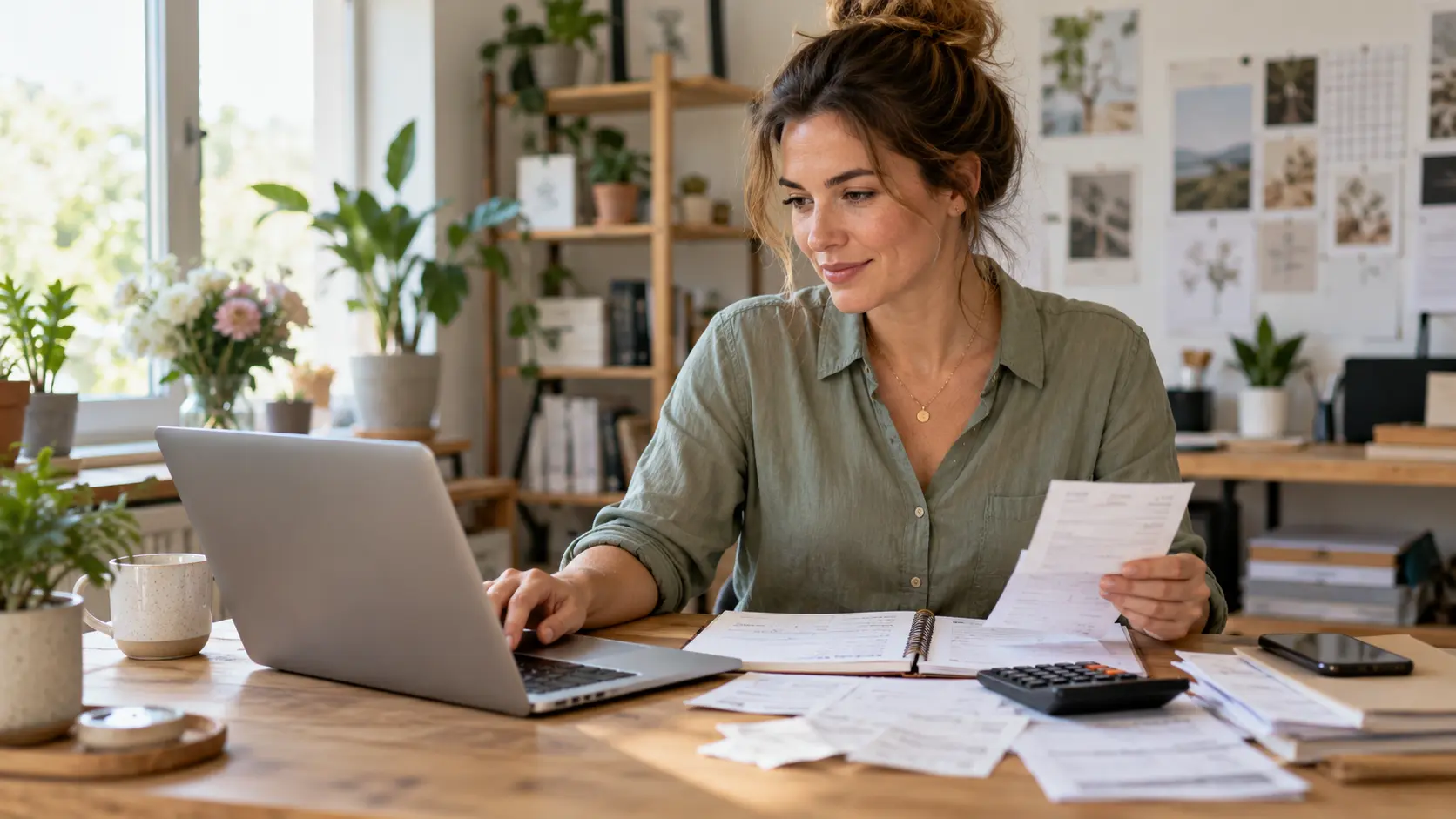 Sole traders business owner at work